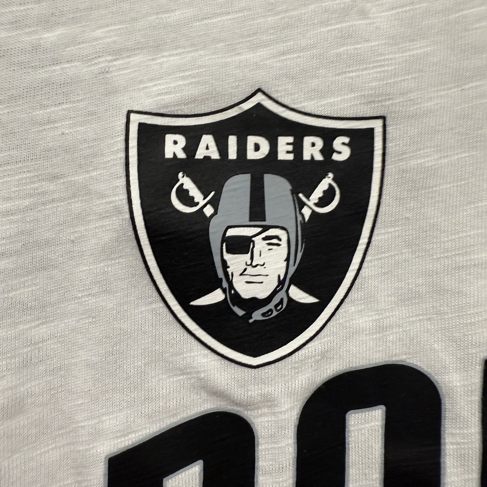 Women's XS Las Vegas Raiders Nike White/ Black Raglan 3/4 Sleeve T Shirt NFL - Picture 3 of 9